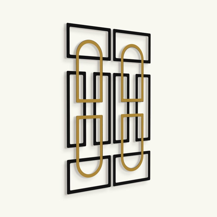 Wallity Echo Forms Juego de 2 Accesorios de Pared - Dorado y Negro